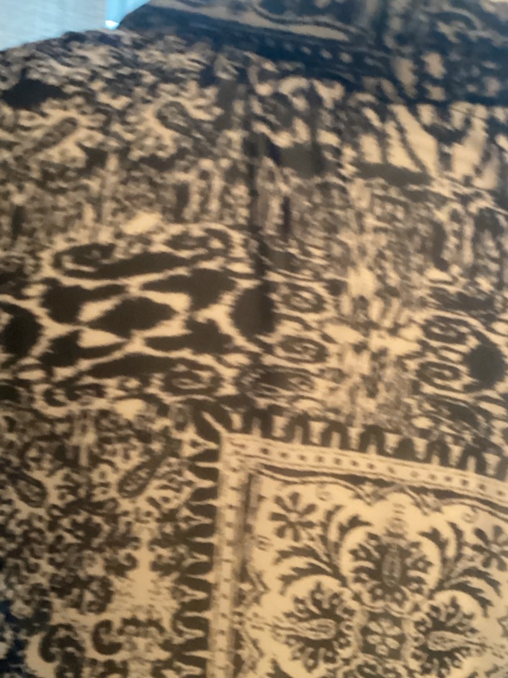 Susan Graver Black and Cream Printed Open Front Drape Vest - Picture 5 of 5